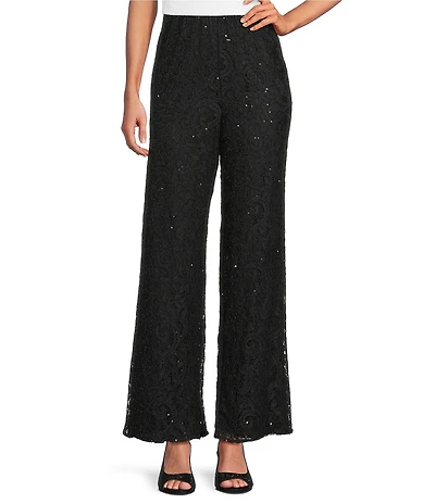 Alex Evenings Sequin Lace Wide Leg Pants
