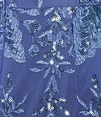 Alex Evenings Sequin Power Mesh Square Sweetheart Neck Long Gown