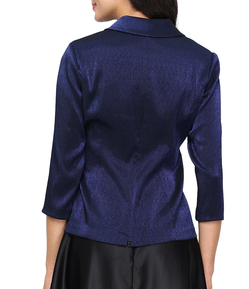 Alex Evenings Shimmer Surplice Neckline and Tie Waist Blouse