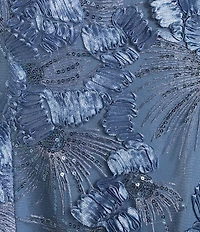 Alex Evenings Soutache Lace Sequin Round Neck Cap Sleeve Tea Dress