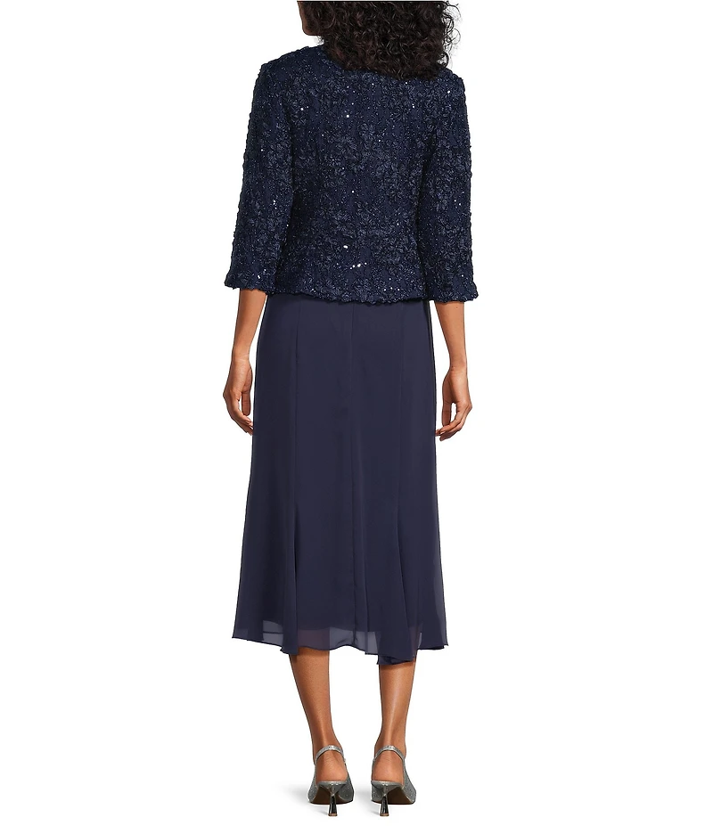 Alex Evenings Soutache Midi 2-Piece Midi Jacket Dress