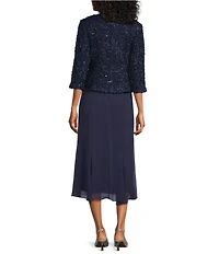 Alex Evenings Soutache Midi 2-Piece Midi Jacket Dress