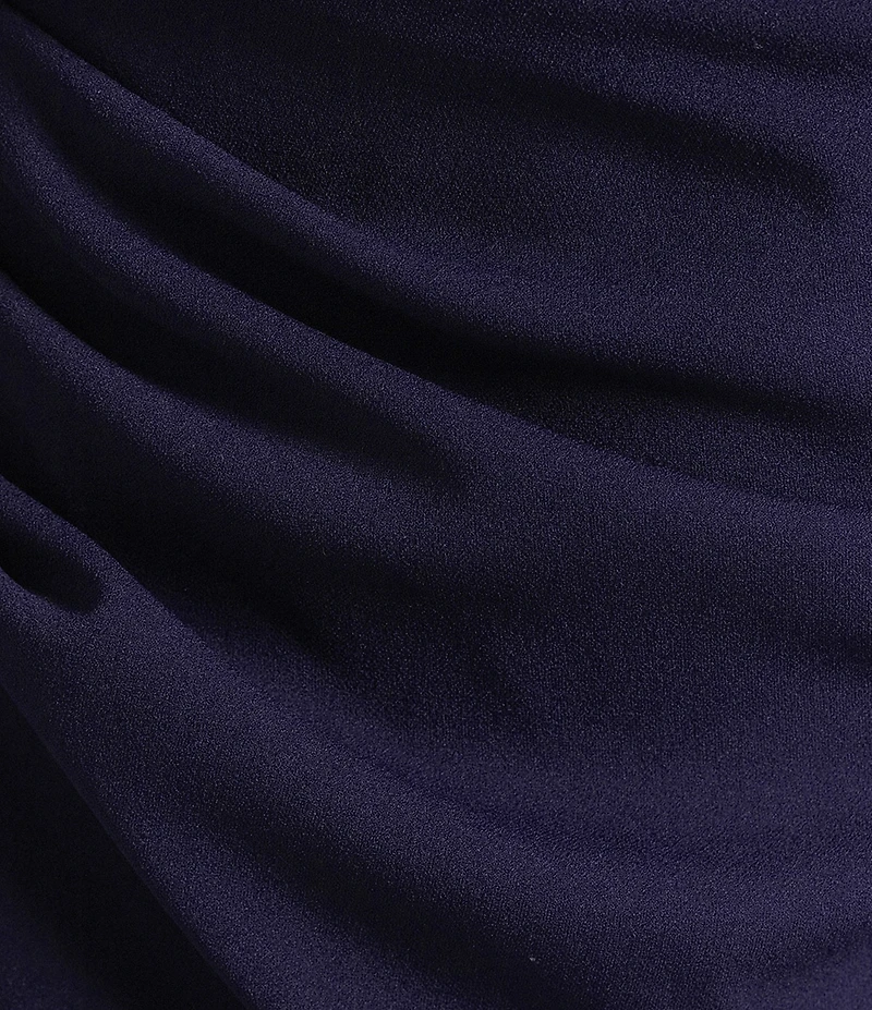 Alex Evenings Stretch Crepe Illusions Neck Column Long Gown