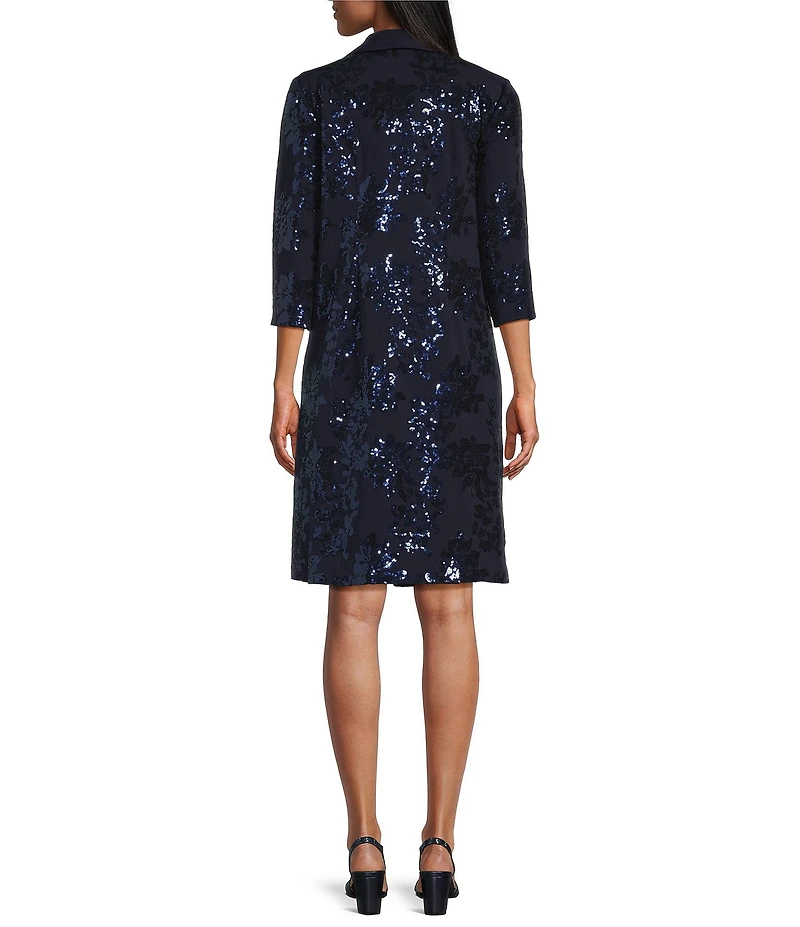 Alex Evenings Stretch Scuba Crepe Sequin 2-Piece Jacket Dress