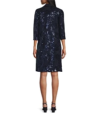 Alex Evenings Stretch Scuba Crepe Sequin 2-Piece Jacket Dress