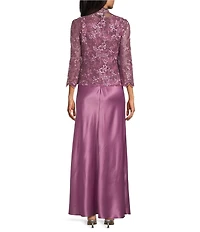 Alex Evenings Stretch Tulle Satin Jacket Dress