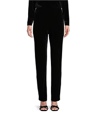 Alex Evenings Stretch Velvet Slim Leg Flat Front Pull-On Pants