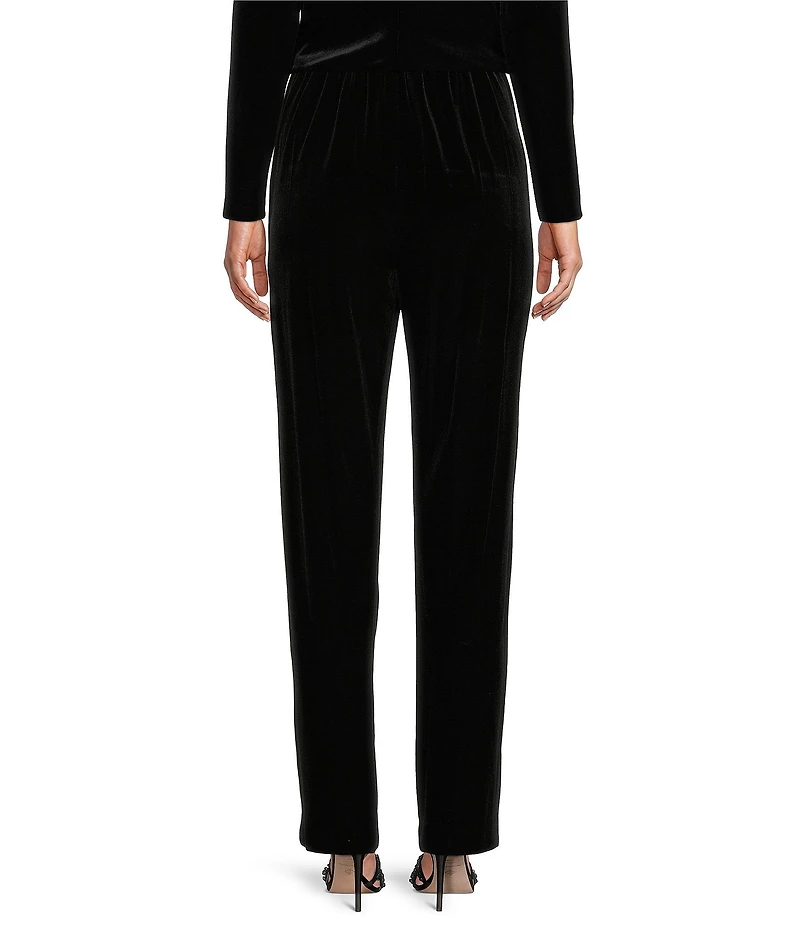 Alex Evenings Stretch Velvet Slim Leg Flat Front Pull-On Pants