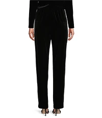 Alex Evenings Stretch Velvet Slim Leg Flat Front Pull-On Pants