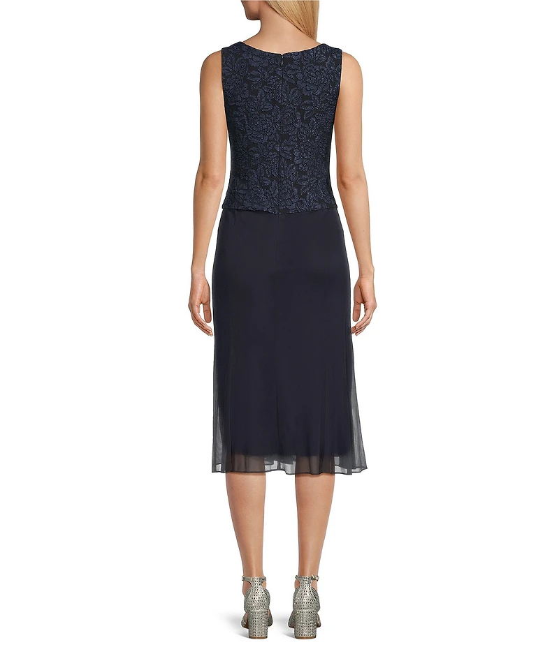 Alex Evenings Textured Stretch Jacquard 2-Piece Jacket Dress Set