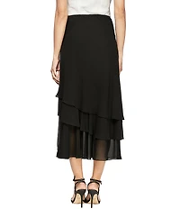 Alex Evenings Tiered Ruffle Chiffon A-Line Midi Skirt
