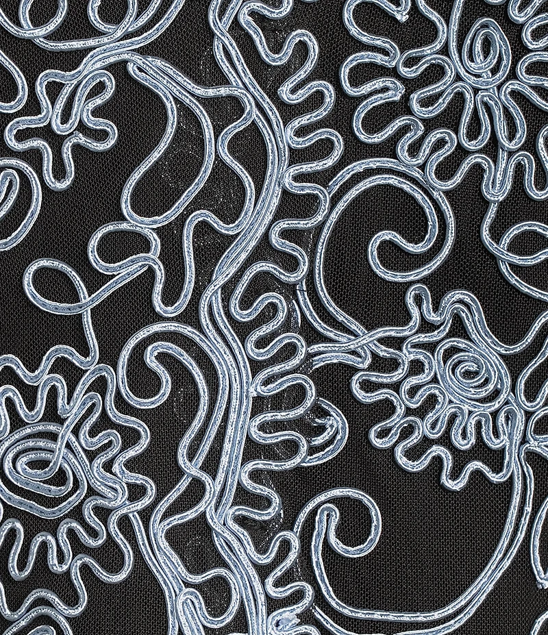 Alex Evenings V-Neck 3/4 Sleeve Scalloped Floral Lace Lined Embroidered Top