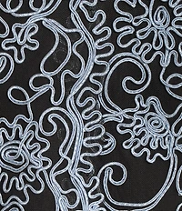 Alex Evenings V-Neck 3/4 Sleeve Scalloped Floral Lace Lined Embroidered Top