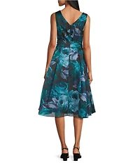 Alex Evenings Yoryu Floral Print Sleeveless A-Line Midi Dress