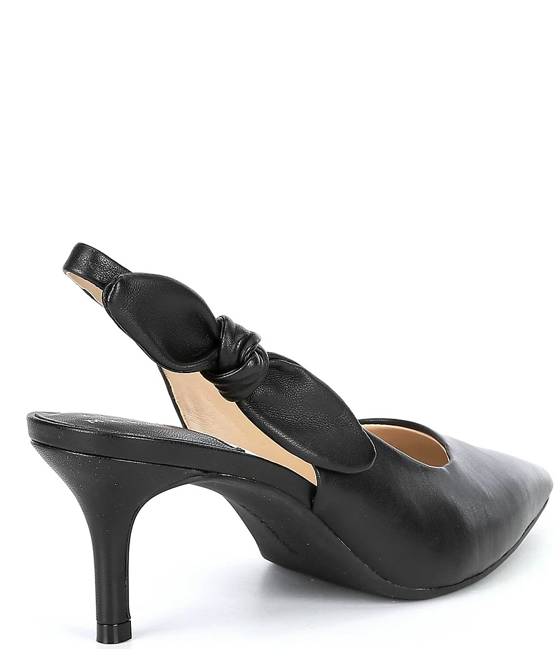 Alex Marie Aaileen Bow Leather Slingback Pumps