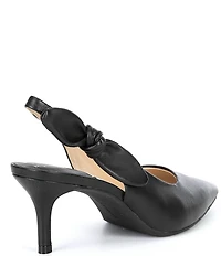 Alex Marie Aaileen Bow Leather Slingback Pumps