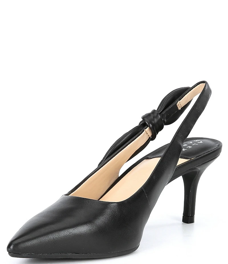 Alex Marie Aaileen Bow Leather Slingback Pumps