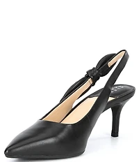 Alex Marie Aaileen Bow Leather Slingback Pumps