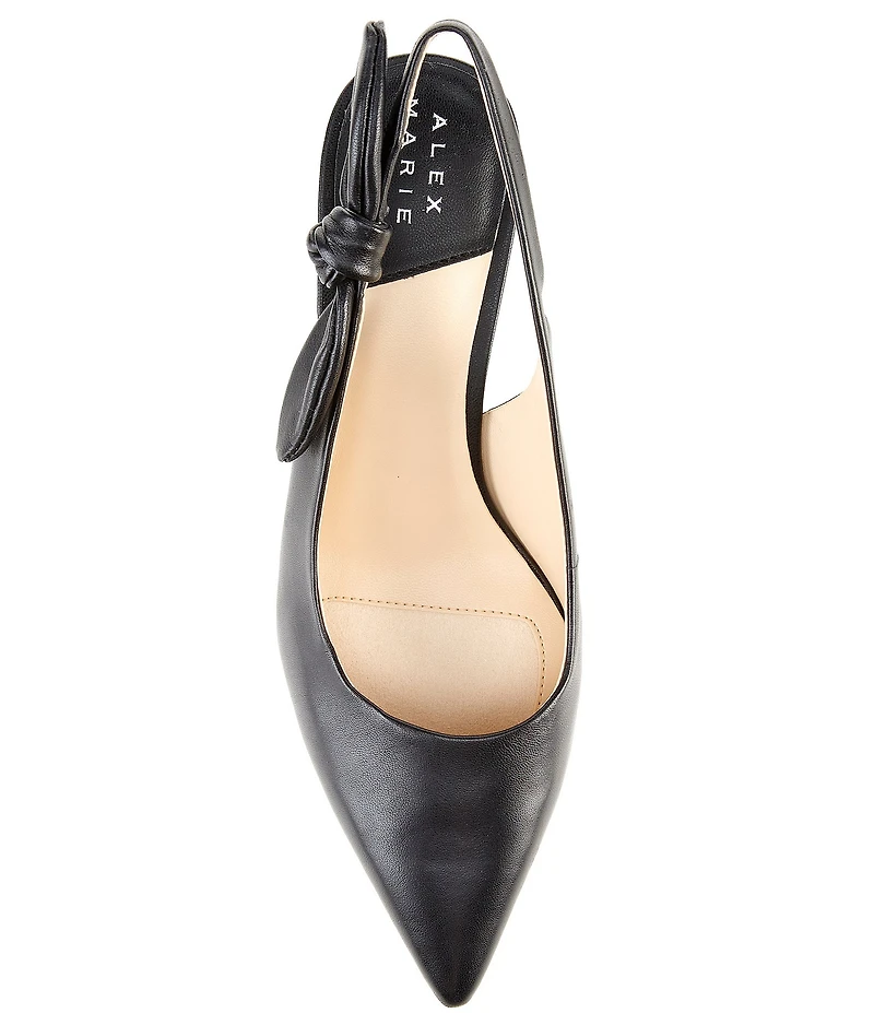 Alex Marie Aaileen Bow Leather Slingback Pumps