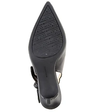 Alex Marie Aaileen Bow Leather Slingback Pumps