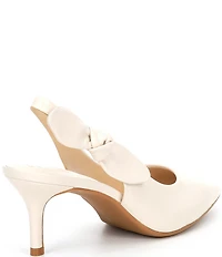 Alex Marie Aaileen Bow Leather Slingback Pumps