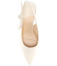 Alex Marie Aaileen Bow Leather Slingback Pumps