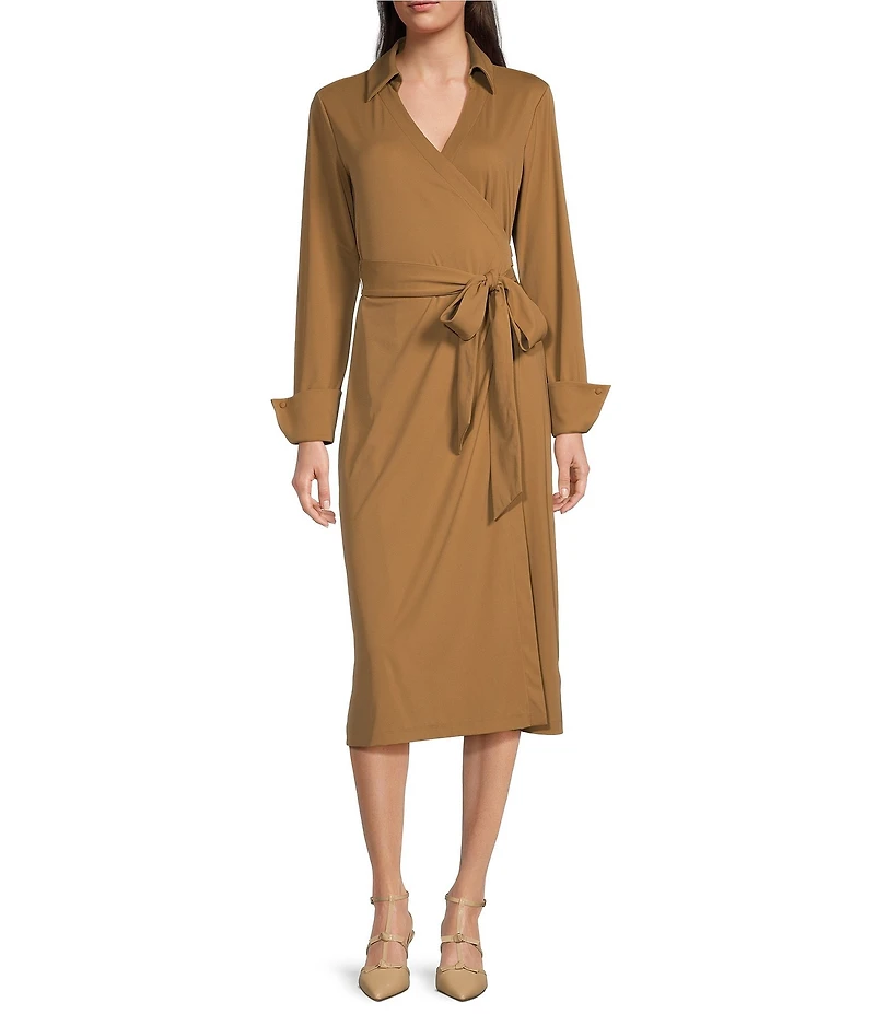 Alex Marie Adaline Jetset-Tech Super Stretch Wrap Midi Dress
