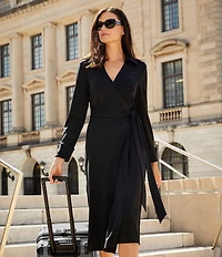 Alex Marie Adaline Jetset-Tech Super Stretch Wrap Midi Dress