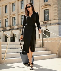 Alex Marie Adaline Jetset-Tech Super Stretch Wrap Midi Dress