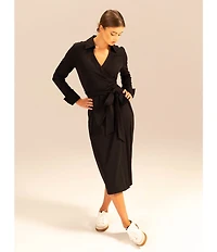 Alex Marie Adaline Jetset-Tech Super Stretch Wrap Midi Dress