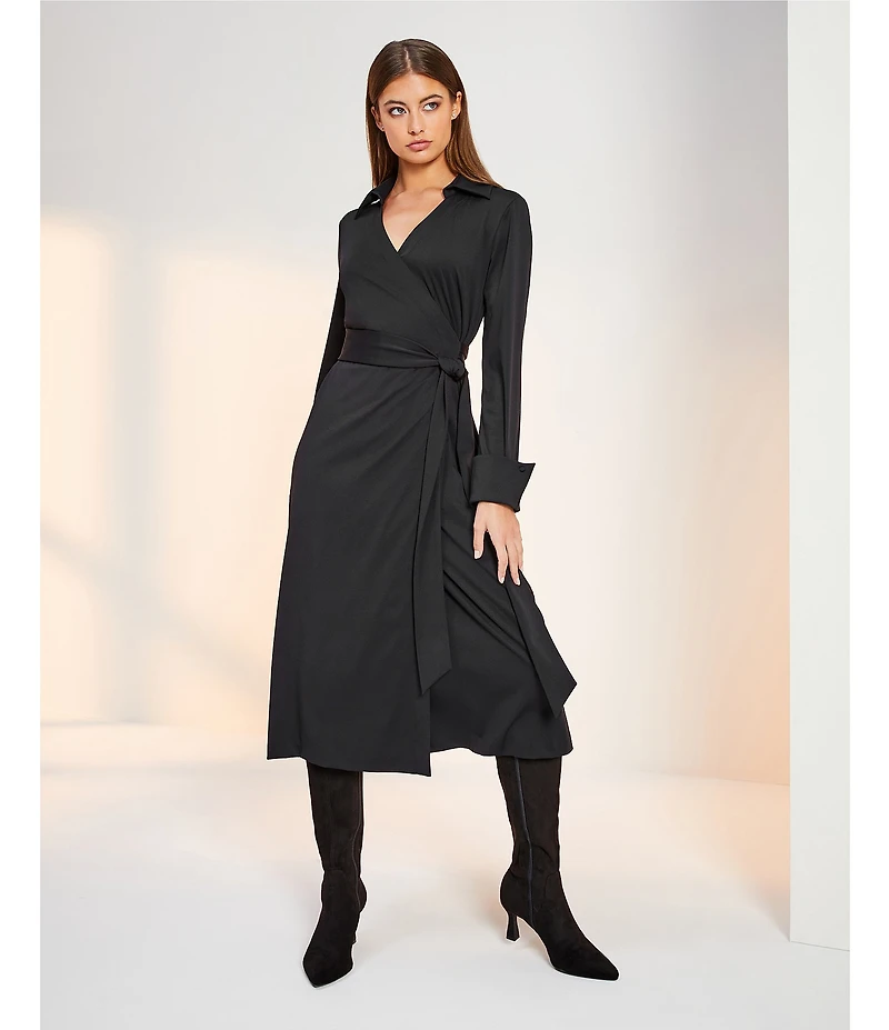 Alex Marie Adaline Jetset-Tech Super Stretch Wrap Midi Dress