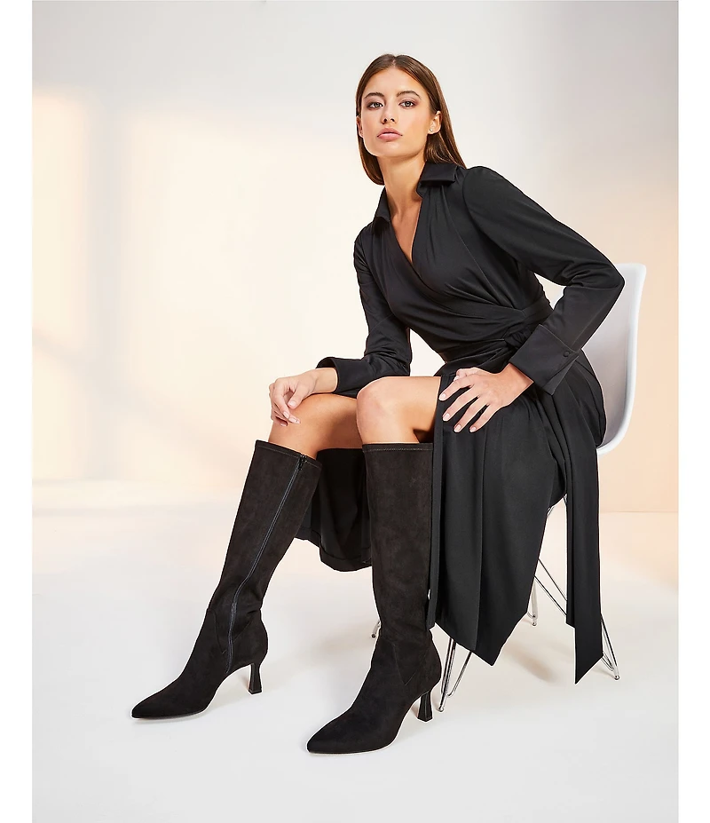 Alex Marie Adaline Jetset-Tech Super Stretch Wrap Midi Dress