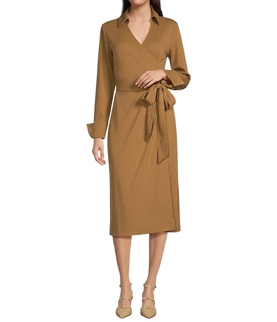 Alex Marie Adaline Jetset-Tech Super Stretch Wrap Midi Dress