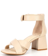 Alex Marie Adeline Leather Bow Block Heel Sandals