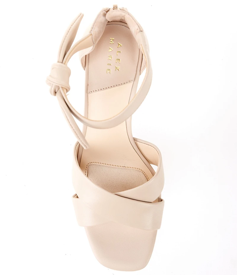Alex Marie Adeline Leather Bow Block Heel Sandals