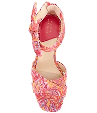 Alex Marie Adeline Printed Bow Block Heel Sandals