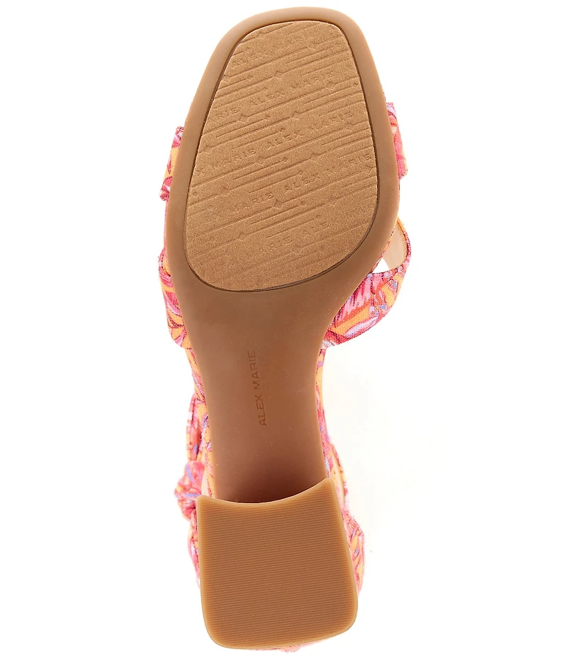 Alex Marie Adeline Printed Bow Block Heel Sandals