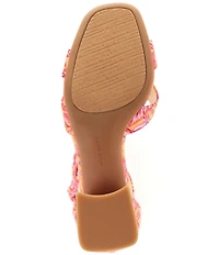 Alex Marie Adeline Printed Bow Block Heel Sandals