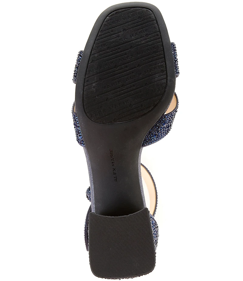 Alex Marie Adeline Rhinestone Bow Block Heel Sandals