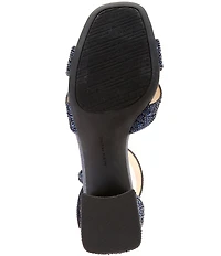 Alex Marie Adeline Rhinestone Bow Block Heel Sandals