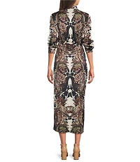 Alex Marie Adriana Collared Tie Waist Midi Dress