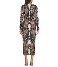 Alex Marie Adriana Collared Tie Waist Midi Dress