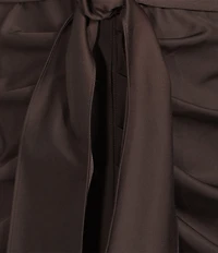 Alex Marie Adriana Long Sleeve Collared Tie Waist Maxi Dress