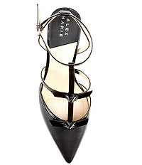 Alex Marie Ainsley Leather T-Strap Bow Pumps