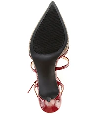 Alex Marie Ainsley Plaid Print T-Strap Bow Detail Pumps