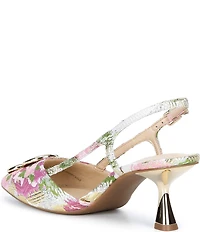 Alex Marie Alix Floral Brocade Ornament Slingback Pumps