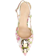 Alex Marie Alix Floral Brocade Ornament Slingback Pumps