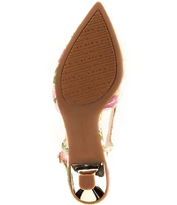 Alex Marie Alix Floral Brocade Ornament Slingback Pumps