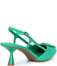 Alex Marie Alix Linen Ornament Slingback Pumps