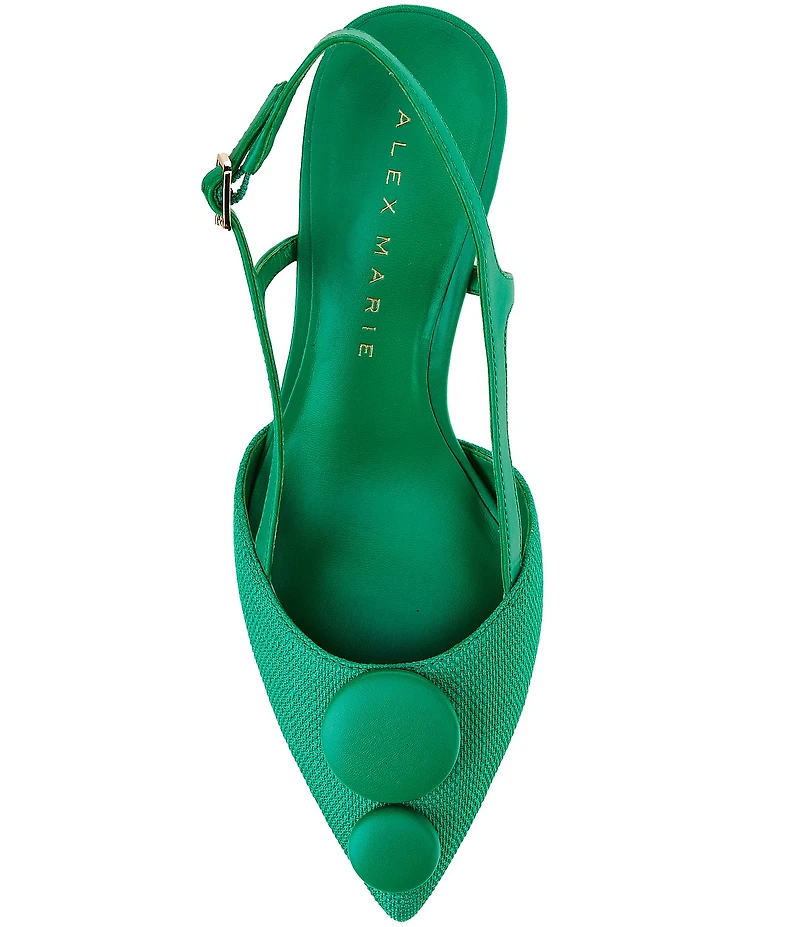 Alex Marie Alix Linen Ornament Slingback Pumps